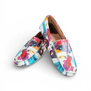 Robert Graham Gerard Splatter Print Leather Loafers Size 13
